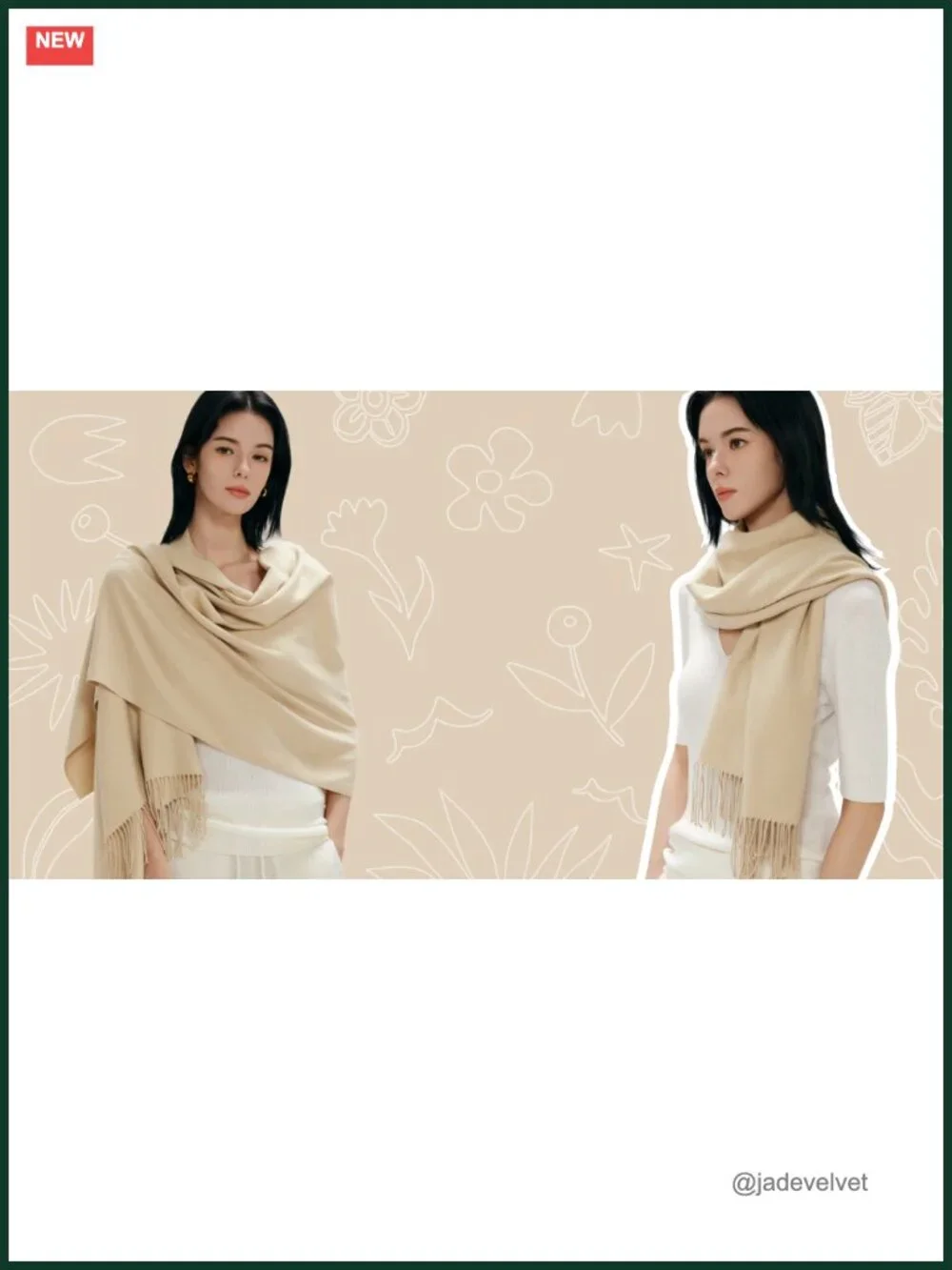 Women's Oversized Cashmere Feel Scarf Shawl Wrap Wedding Pashmina